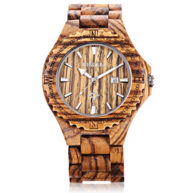 Bewell zebra wood top watch