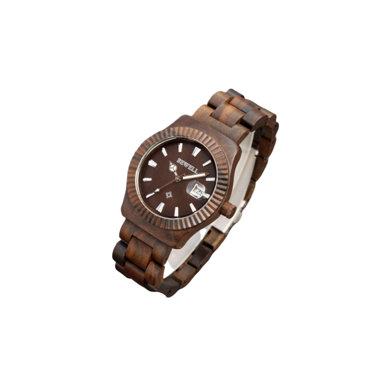 BEWELL Venus Brown Set Wooden Wristwatch WW-064C4