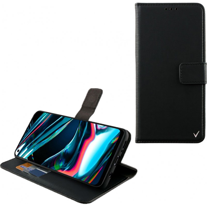 Volte-Tel Case Black for Realme 7 Pro 6.4" Allure Magnet Book Stand Clip
