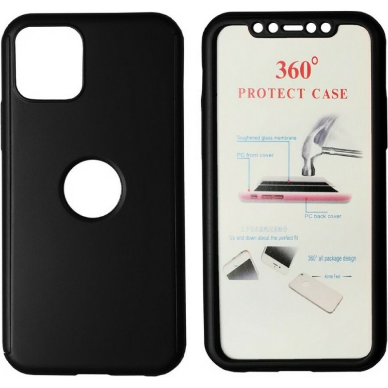 Powertech Back Cover 360° Black & Tempered Glass iPhone 11 Pro Max