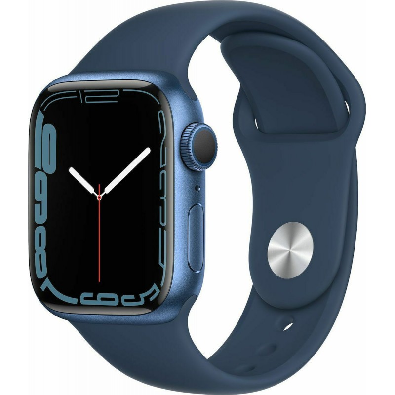 Apple Watch Series 7 GPS 45mm NFC Blue Aluminium Case με Μπλε Sport Λουράκι [MKN83LL/A]