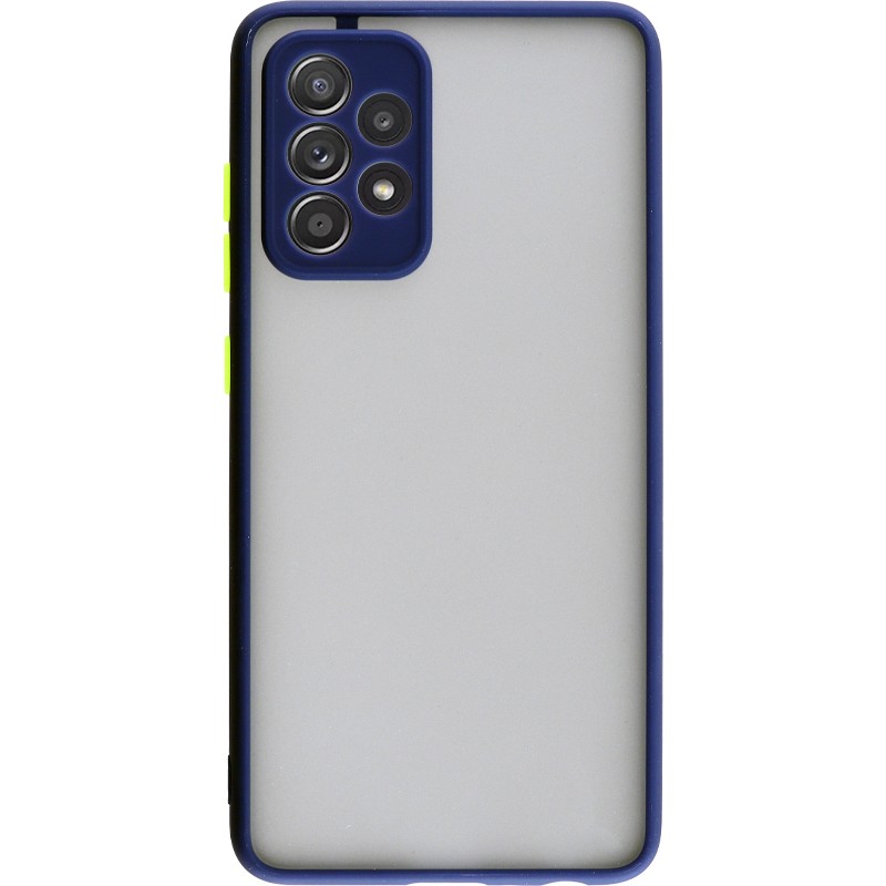 Lime Cover Blue with Yellow Keys for Samsung A52S/A52 A525/A526/A528 6.5" Hardshell Fusion Camera Guard