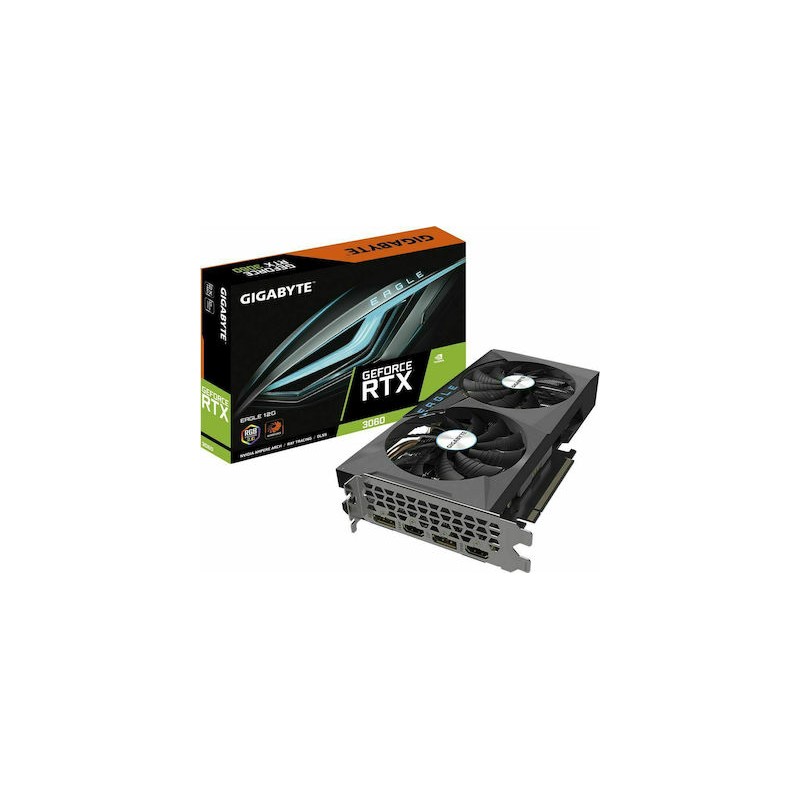 Gigabyte Κάρτα Γραφικών GeForce RTX 3060 EAGLE 12G (rev. 2.0) NVIDIA 12 GB GDDR6 (GV-N3060EAGLE-12GD 2.0)